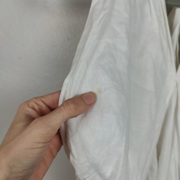 Reformation‎ Dress Womens 2 White Linen Halter Draped Mini Bodycon Preppy - Picture 6 of 13